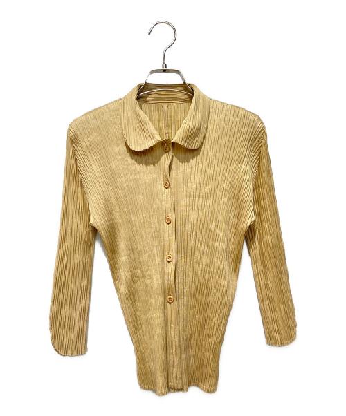 PLEATS PLEASE（プリーツプリーズ）PLEATS PLEASE (プリーツプリーズ) 総柄シャツ ベージュ サイズ:3の古着・服飾アイテム