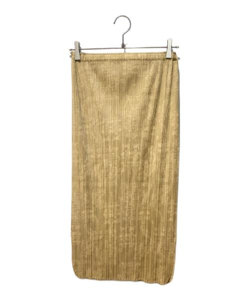 PLEATS PLEASE（プリーツプリーズ）PLEATS PLEASE (プリーツプリーズ) 総柄ロングスカート ベージュ サイズ:2の古着・服飾アイテム