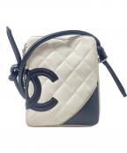 CHANELシャネル）の古着「カンボン/レザーショルダーバッグ」｜ホワイト