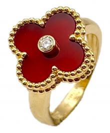 VAN CLEEF & ARPELS（ヴァンクリーフ＆アーペル）の古着「Vintage Alhambra Ring 2021 Holiday Limited Edition ヴィンテージ アルハンブラ リング 1Pdaiya 」