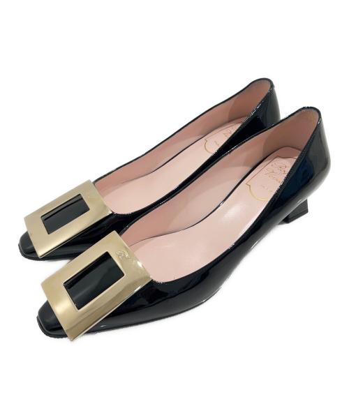 Roger Vivier（ロジェ ヴィヴィエ）Roger Vivier (ロジェ ヴィヴィエ) チャンキーヒールエナメルパンプス ブラック サイズ:35 1/2の古着・服飾アイテム