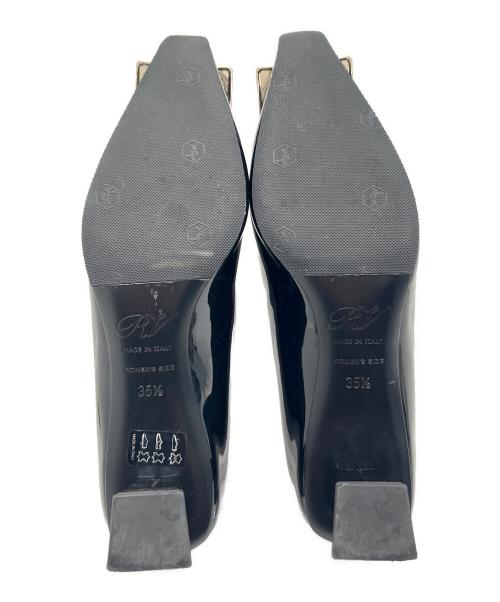 Roger Vivier（ロジェ ヴィヴィエ）Roger Vivier (ロジェ ヴィヴィエ) チャンキーヒールエナメルパンプス ブラック サイズ:35 1/2の古着・服飾アイテム