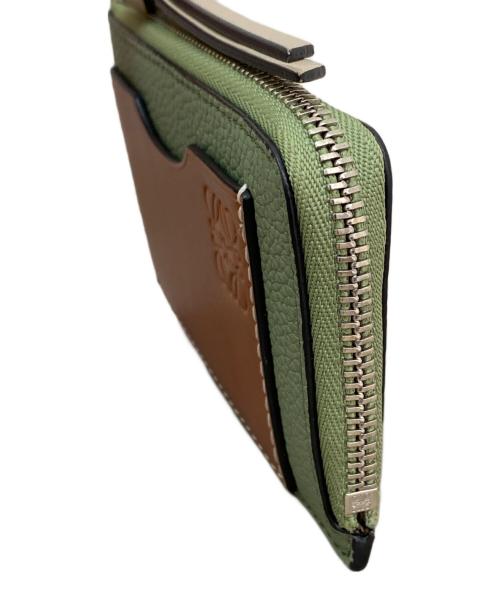 LOEWE（ロエベ）LOEWE (ロエベ) COIN CARDHOLDER グリーン×ブラウンの古着・服飾アイテム