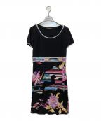 LEONARDレオナール）の古着「花柄ワンピース」｜ブラック