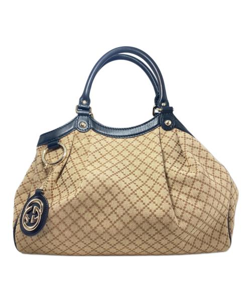 GUCCI（グッチ）GUCCI (グッチ) スーキー/ディアマンテハンドバッグ ベージュの古着・服飾アイテム