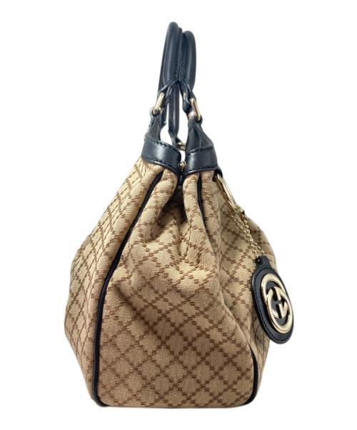 GUCCI（グッチ）GUCCI (グッチ) スーキー/ディアマンテハンドバッグ ベージュの古着・服飾アイテム