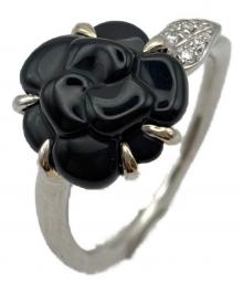 CHANEL（シャネル）の古着「Camélia Onyx  Diamonds Ring カメリアオニキスリング J2940 」