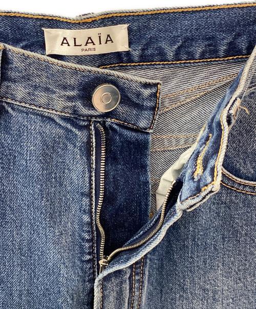 ALAIA（アライア）ALAIA (アライア) ブルー ハイウエスト ストレートジーンズ インディゴ サイズ:36の古着・服飾アイテム
