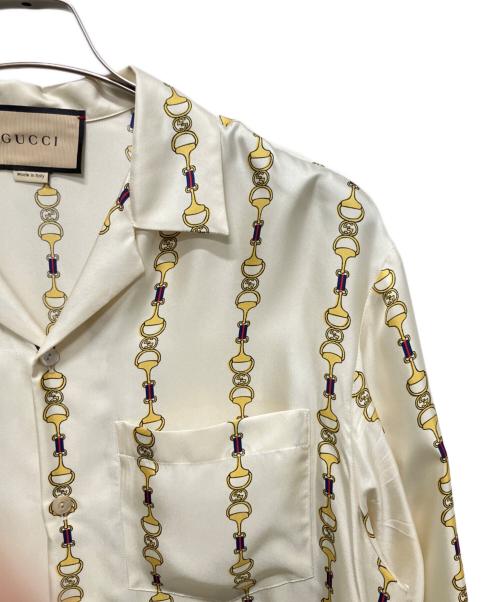 GUCCI（グッチ）GUCCI (グッチ) 23FW チェーンシルクシャツ クリーム サイズ:44の古着・服飾アイテム