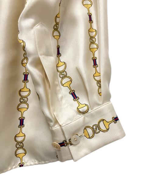 GUCCI（グッチ）GUCCI (グッチ) 23FW チェーンシルクシャツ クリーム サイズ:44の古着・服飾アイテム