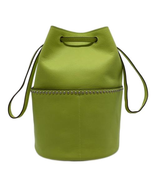 J&M DAVIDSON（ジェイ＆エム デヴィッドソン）J&M DAVIDSON (ジェイ＆エム デヴィッドソン) レザーハンドバッグ イエローの古着・服飾アイテム