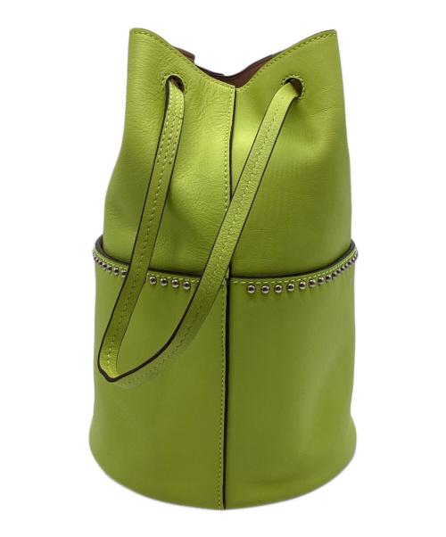 J&M DAVIDSON（ジェイ＆エム デヴィッドソン）J&M DAVIDSON (ジェイ＆エム デヴィッドソン) レザーハンドバッグ イエローの古着・服飾アイテム