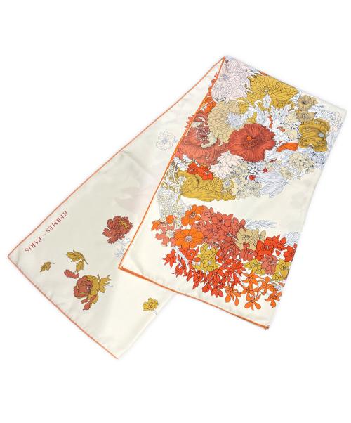 HERMES（エルメス）HERMES (エルメス) カレ140 オフホワイト×オレンジ サイズ:140 未使用品の古着・服飾アイテム