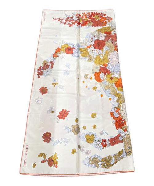 HERMES（エルメス）HERMES (エルメス) カレ140 オフホワイト×オレンジ サイズ:140 未使用品の古着・服飾アイテム