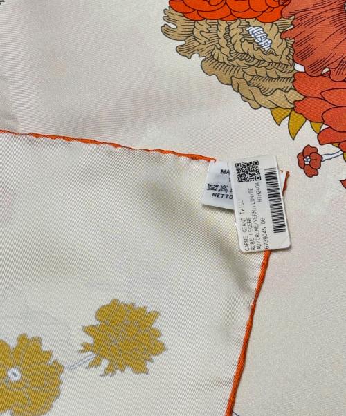 HERMES（エルメス）HERMES (エルメス) カレ140 オフホワイト×オレンジ サイズ:140 未使用品の古着・服飾アイテム