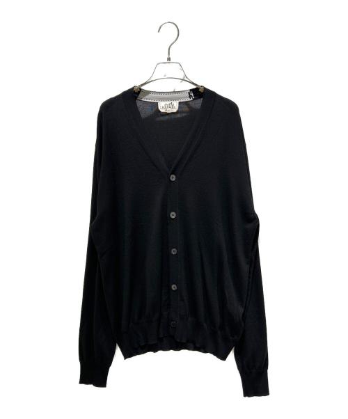 HERMES（エルメス）HERMES (エルメス) トリム ニットカーディガン ブラック サイズ:XL 未使用品の古着・服飾アイテム