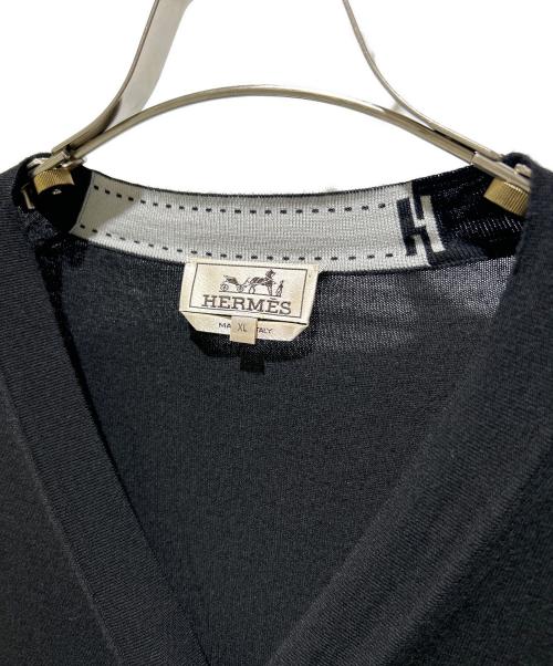 HERMES（エルメス）HERMES (エルメス) トリム ニットカーディガン ブラック サイズ:XL 未使用品の古着・服飾アイテム