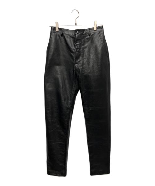 GUCCI（グッチ）GUCCI (グッチ) Cowhide カウレザーテーパード トラウザーパンツ ブラック サイズ:38の古着・服飾アイテム