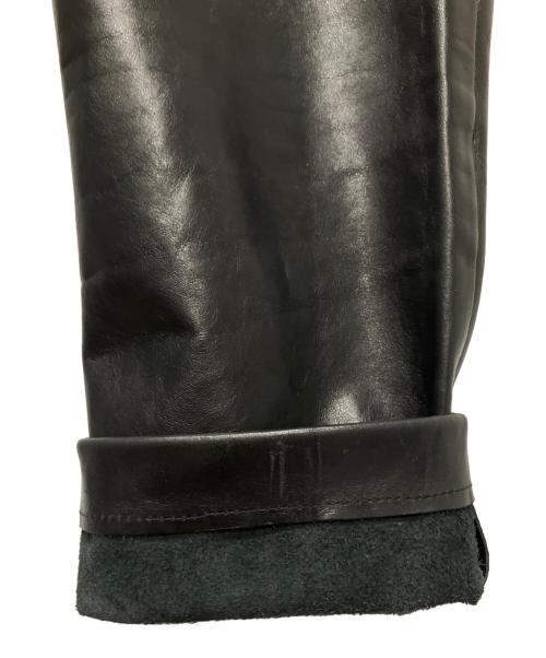 GUCCI（グッチ）GUCCI (グッチ) Cowhide カウレザーテーパード トラウザーパンツ ブラック サイズ:38の古着・服飾アイテム