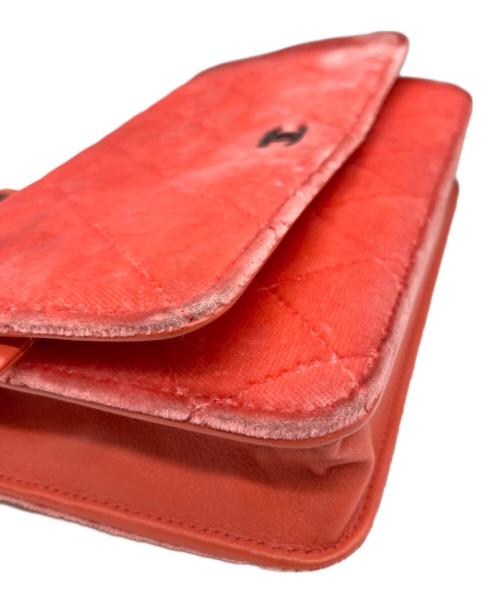 CHANEL（シャネル）CHANEL (シャネル) ベロアマトラッセチェーンウォレット レッドの古着・服飾アイテム