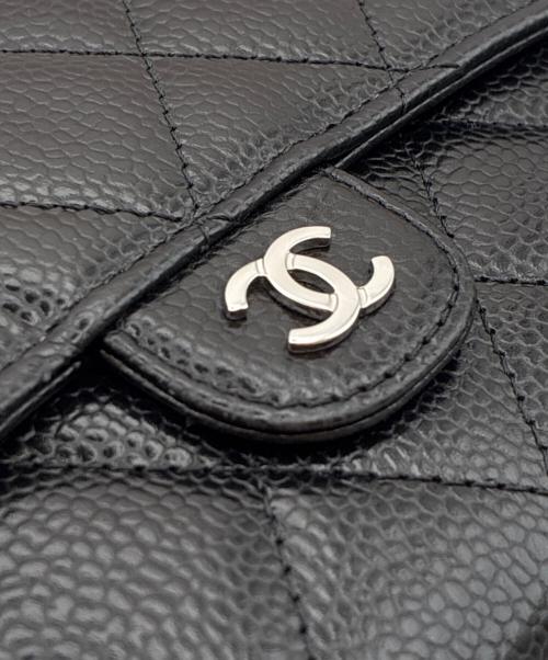 CHANEL（シャネル）CHANEL (シャネル) キャビアスキンロングウォレット ブラック サイズ:-の古着・服飾アイテム