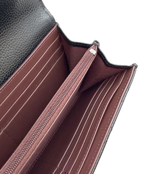 CHANEL（シャネル）CHANEL (シャネル) キャビアスキンロングウォレット ブラック サイズ:-の古着・服飾アイテム