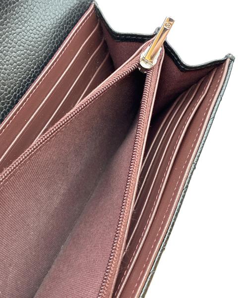 CHANEL（シャネル）CHANEL (シャネル) キャビアスキンロングウォレット ブラック サイズ:-の古着・服飾アイテム