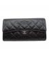 CHANEL（シャネル）の古着「キャビアスキンロングウォレット」｜ブラック