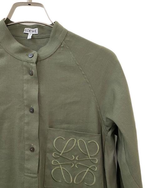 LOEWE（ロエベ）LOEWE (ロエベ) アナグラムリネンワンピース オリーブ サイズ:32の古着・服飾アイテム