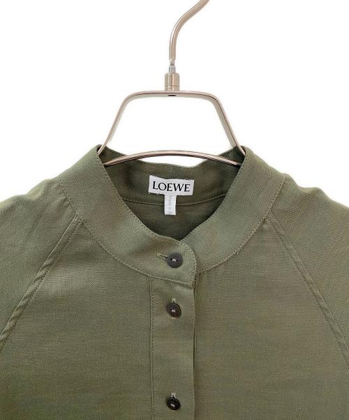 LOEWE（ロエベ）LOEWE (ロエベ) アナグラムリネンワンピース オリーブ サイズ:32の古着・服飾アイテム
