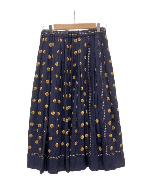 Jane Marple Dans Le Salon（ジェーンマープルネザーランドル サロン）Jane Marple Dans Le Salon (ジェーンマープルネザーランドル サロン) Granny's buttons ラップスカート ネイビー サイズ:Mの古着・服飾アイテム