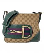 GUCCIグッチ）の古着「シェリーライン ホースビット ショルダーバッグ」｜グリーン