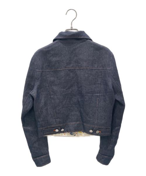 HERMES（エルメス）HERMES (エルメス) リネン切替デニムジャケット インディゴ サイズ:38の古着・服飾アイテム
