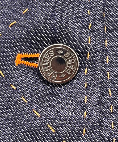 HERMES（エルメス）HERMES (エルメス) リネン切替デニムジャケット インディゴ サイズ:38の古着・服飾アイテム