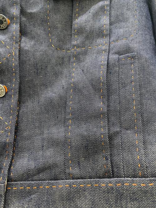 HERMES（エルメス）HERMES (エルメス) リネン切替デニムジャケット インディゴ サイズ:38の古着・服飾アイテム