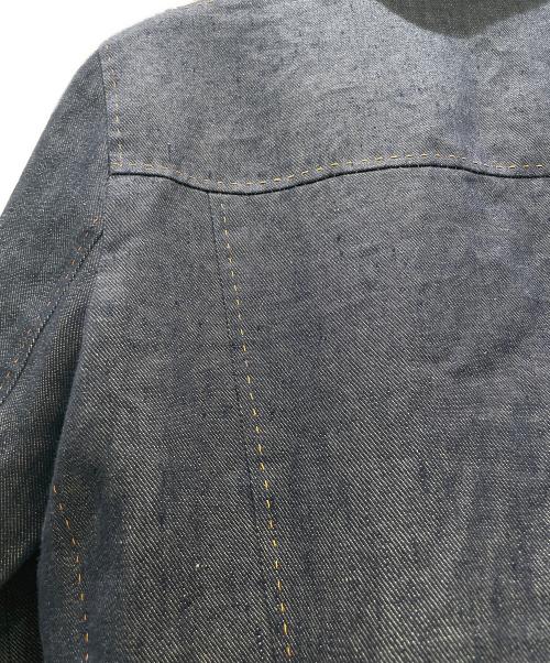 HERMES（エルメス）HERMES (エルメス) リネン切替デニムジャケット インディゴ サイズ:38の古着・服飾アイテム