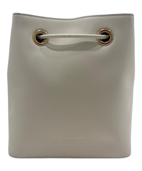BVLGARI（ブルガリ）BVLGARI (ブルガリ) パイソンバケットショルダーバッグ ライトグレーの古着・服飾アイテム