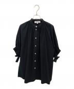 ENFOLDエンフォルド）の古着「GATHER-SLEEVE BLOUSE」｜ブラック