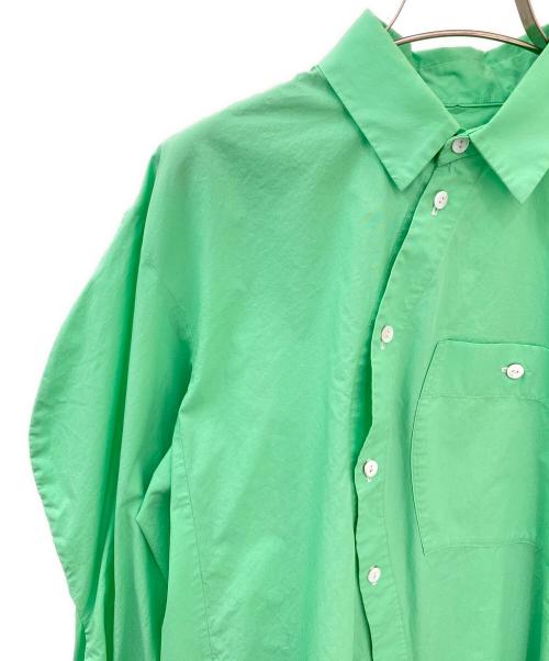 ENFOLD（エンフォルド）ENFOLD (エンフォルド) DISTORTION SHIRT グリーン サイズ:38の古着・服飾アイテム
