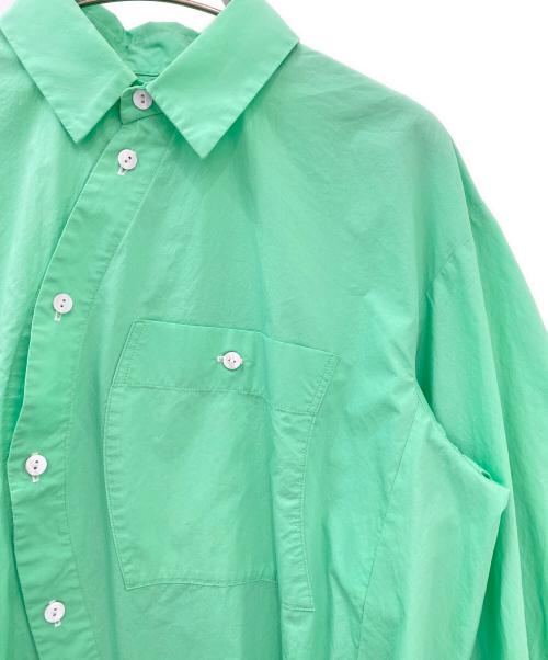 ENFOLD（エンフォルド）ENFOLD (エンフォルド) DISTORTION SHIRT グリーン サイズ:38の古着・服飾アイテム