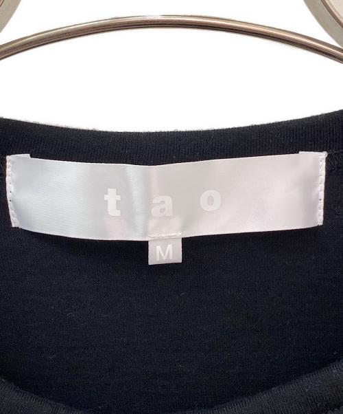 TAO COMME des GARCONS（タオ コムデギャルソン）TAO COMME des GARCONS (タオ コムデギャルソン) 綿天竺×ナイロンチュール刺繍 半袖Tシャツ ブラック サイズ:Mの古着・服飾アイテム