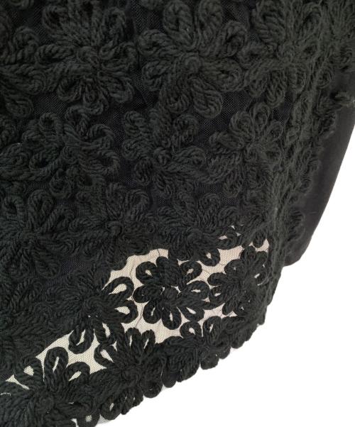 TAO COMME des GARCONS（タオ コムデギャルソン）TAO COMME des GARCONS (タオ コムデギャルソン) 綿天竺×ナイロンチュール刺繍 半袖Tシャツ ブラック サイズ:Mの古着・服飾アイテム