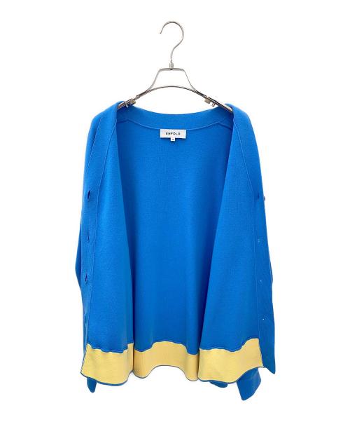 ENFOLD（エンフォルド）ENFOLD (エンフォルド) PEPLUM CARDIGAN スカイブルー×イエロー サイズ:38の古着・服飾アイテム