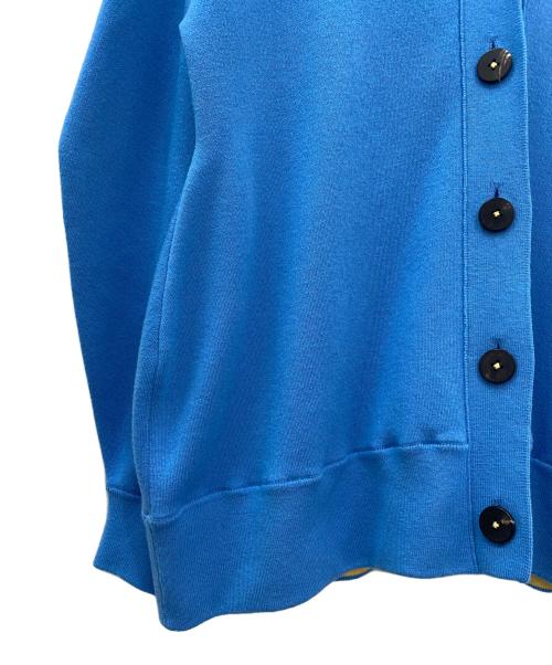 ENFOLD（エンフォルド）ENFOLD (エンフォルド) PEPLUM CARDIGAN スカイブルー×イエロー サイズ:38の古着・服飾アイテム