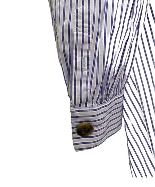 ENFOLD（エンフォルド）ENFOLD (エンフォルド) ASYMMETRY BLOUSE スカイブルー サイズ:38の古着・服飾アイテム