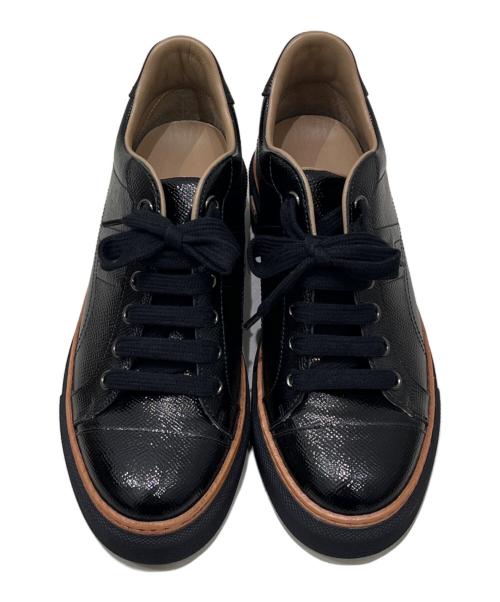 HERMES（エルメス）HERMES (エルメス) ポロ パテントレザースニーカー ブラック サイズ:35の古着・服飾アイテム
