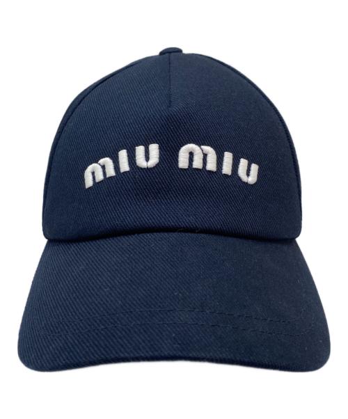 MIU MIU（ミュウミュウ）MIU MIU (ミュウミュウ) ベースボールキャップ ネイビー サイズ:Sの古着・服飾アイテム