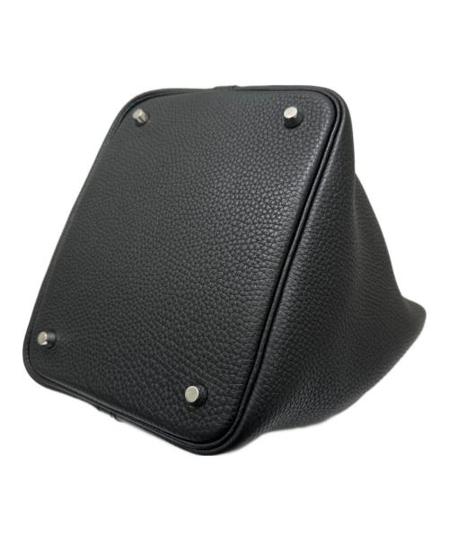 HERMES（エルメス）HERMES (エルメス) ピコタンロックMM ブラック×シルバー金具 サイズ:MMの古着・服飾アイテム