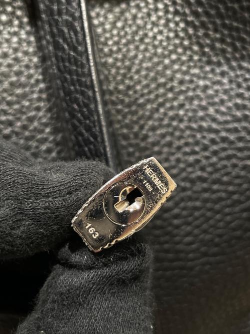 HERMES（エルメス）HERMES (エルメス) ピコタンロックMM ブラック×シルバー金具 サイズ:MMの古着・服飾アイテム