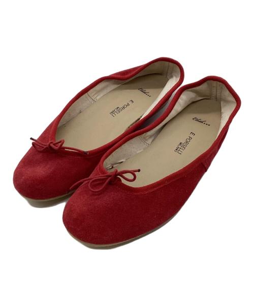 PORSELLI（ポルセリ）PORSELLI (ポルセリ) フラットパンプス レッド サイズ:38の古着・服飾アイテム